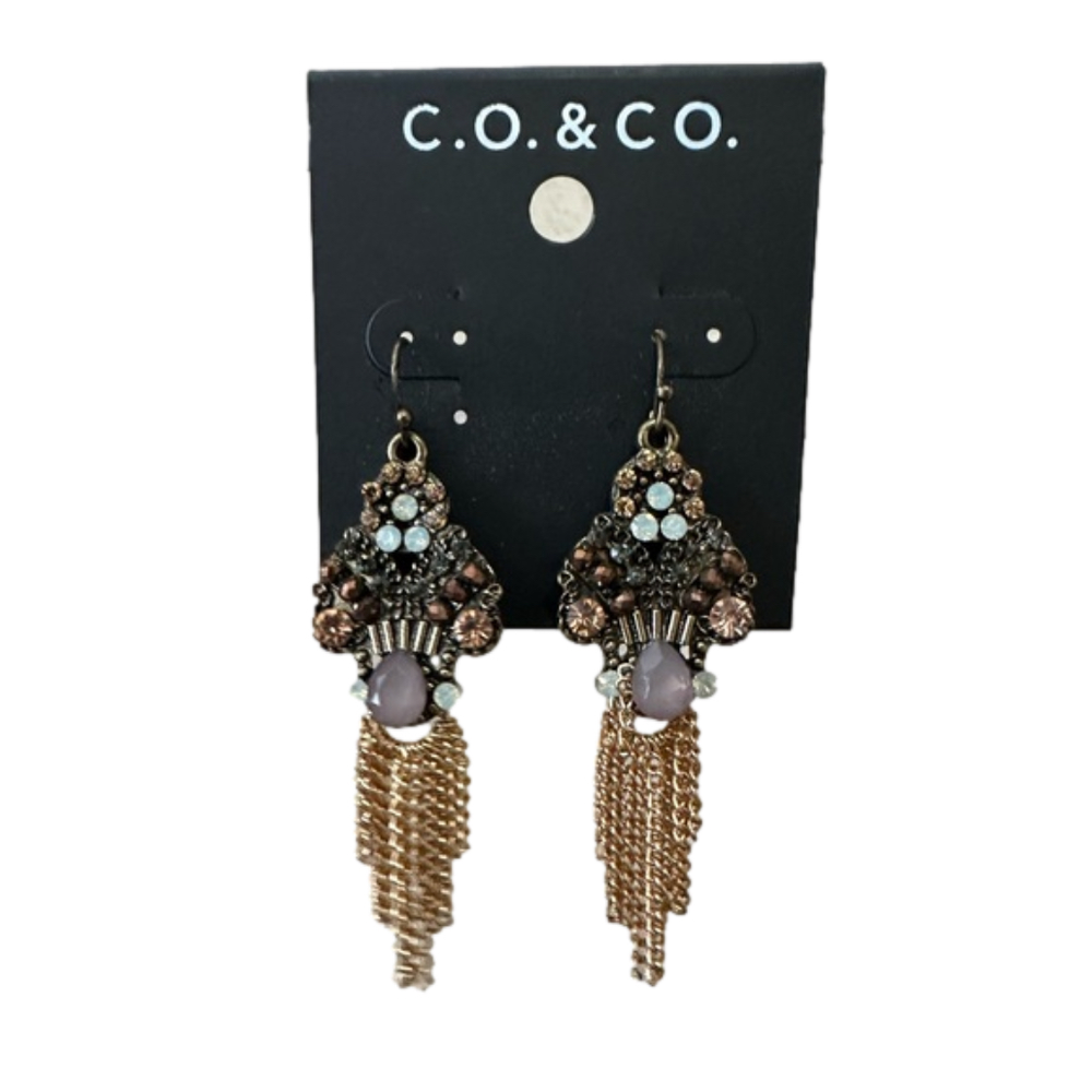 Ornate Dangle Fishhook Earrings